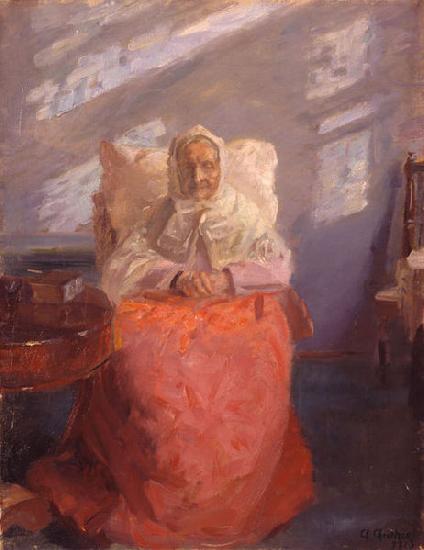 Anna Ancher Mrs Ane Brondum in the blue room